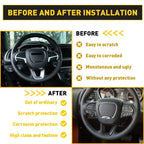 Set of 4 Steering Wheel Cover Trim Kit for Dodge Durango (2014–Present), Challenger (2015–Present), Charger (2015–Present)