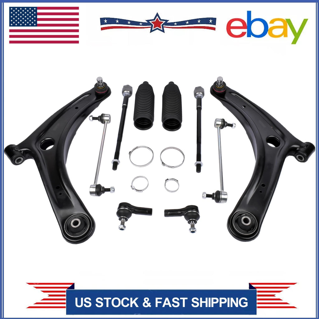 10PC Front Lower Control Arms Kit for Mitsubishi Lancer (2009–2017) Outlander (2007–2017)