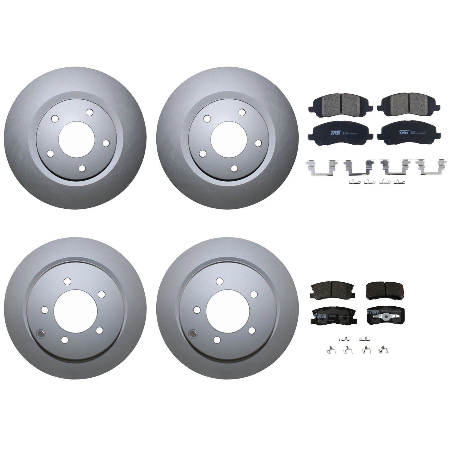 Front & Rear Brake Kit Disc Rotors TRW Pro Ceramic Pads for Chrysler Dodge Jeep