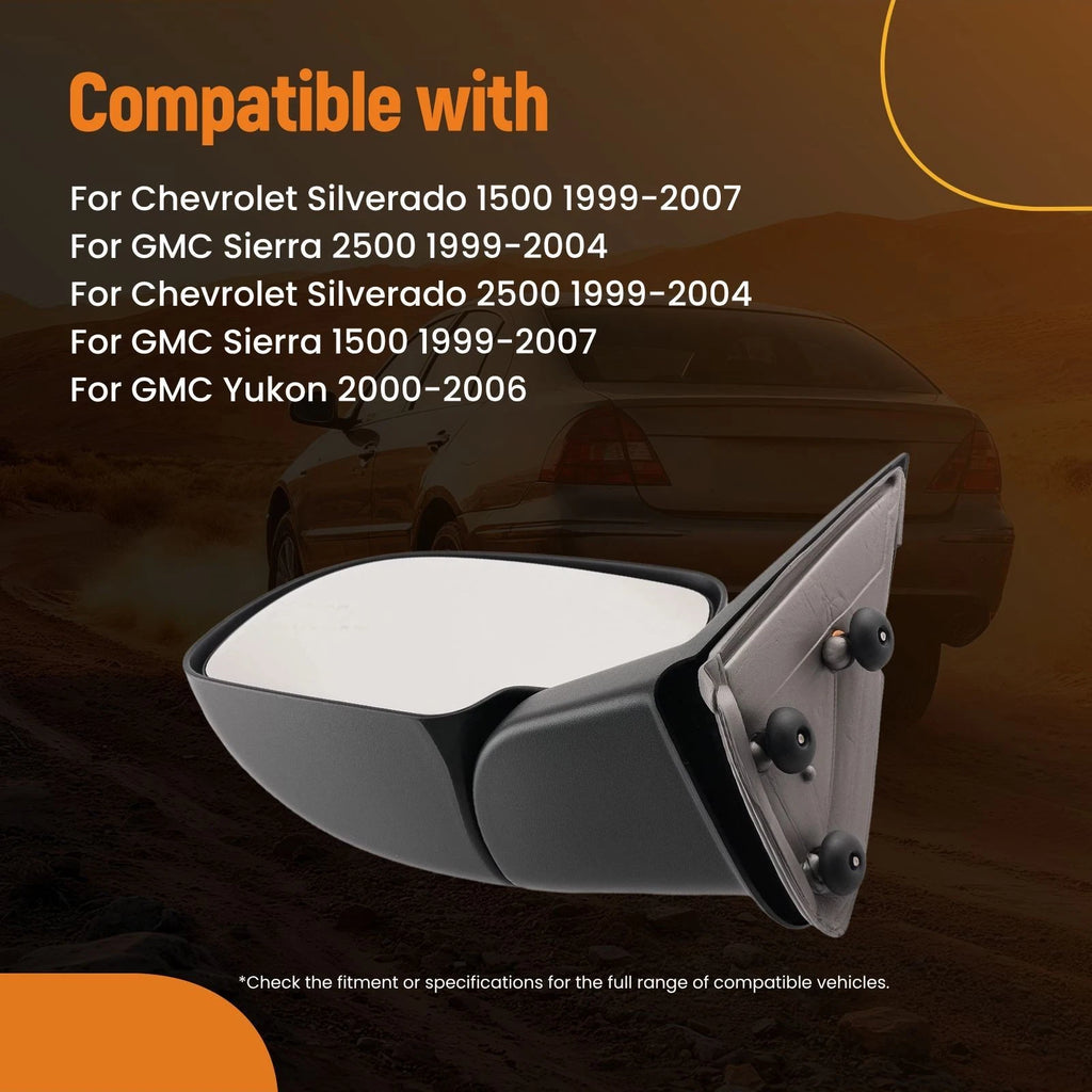 Driver Manual Side Door Mirror for Chevy Silverado/Sierra/Yukon (2000–2007)