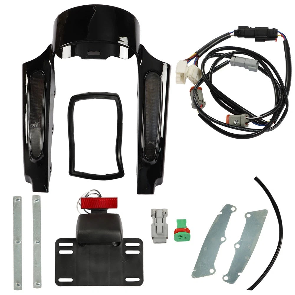 Rear Fender Fascia Set with LED Light for Harley Touring Road King Glide (2009–2013)