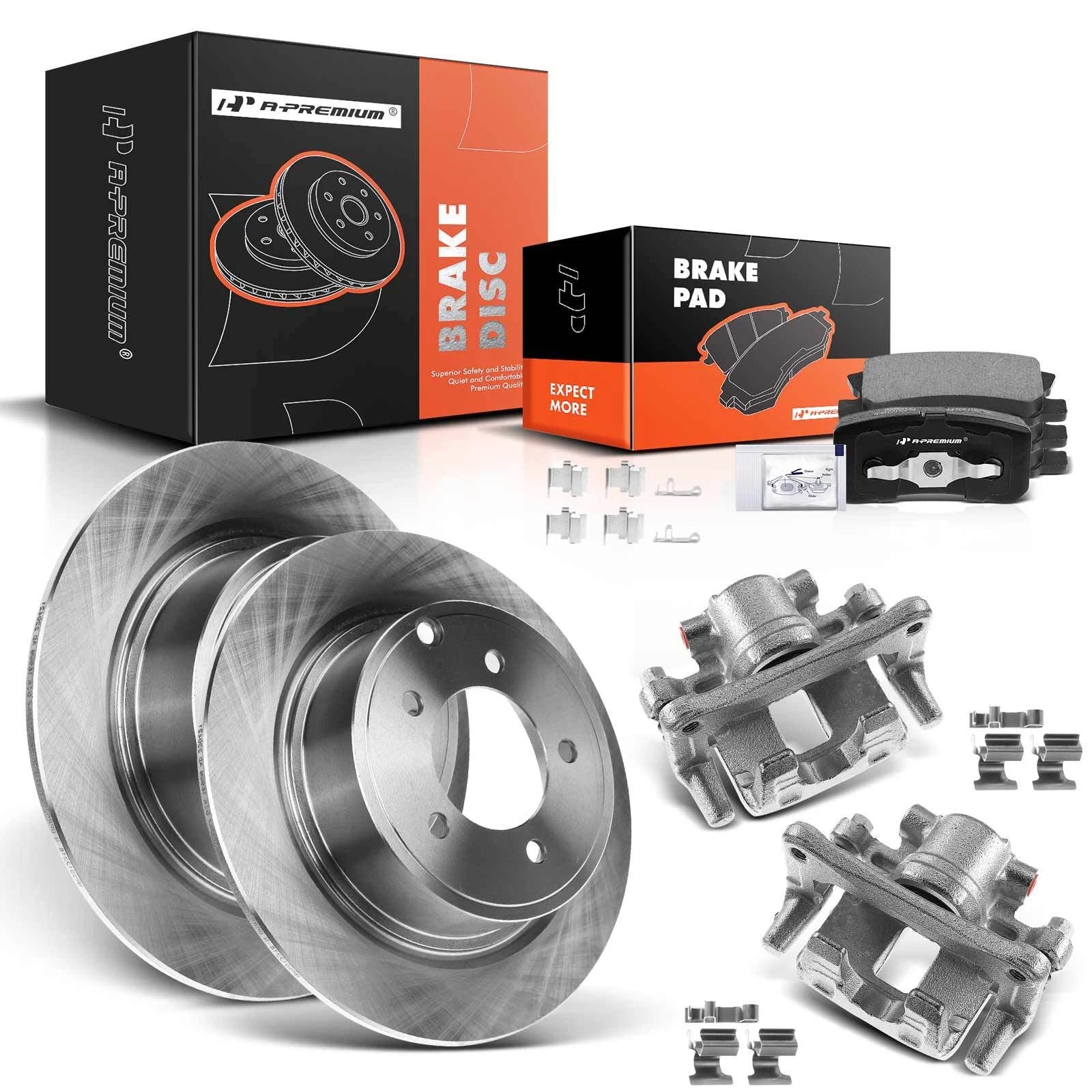 Set of 2 Rear Rotors & Brake Pads for Jeep Compass (2007–2023)