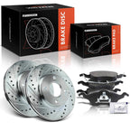 Set of 2 Front Drilled Brake Rotors & Ceramic Pads for Ford Focus (2000–2004)