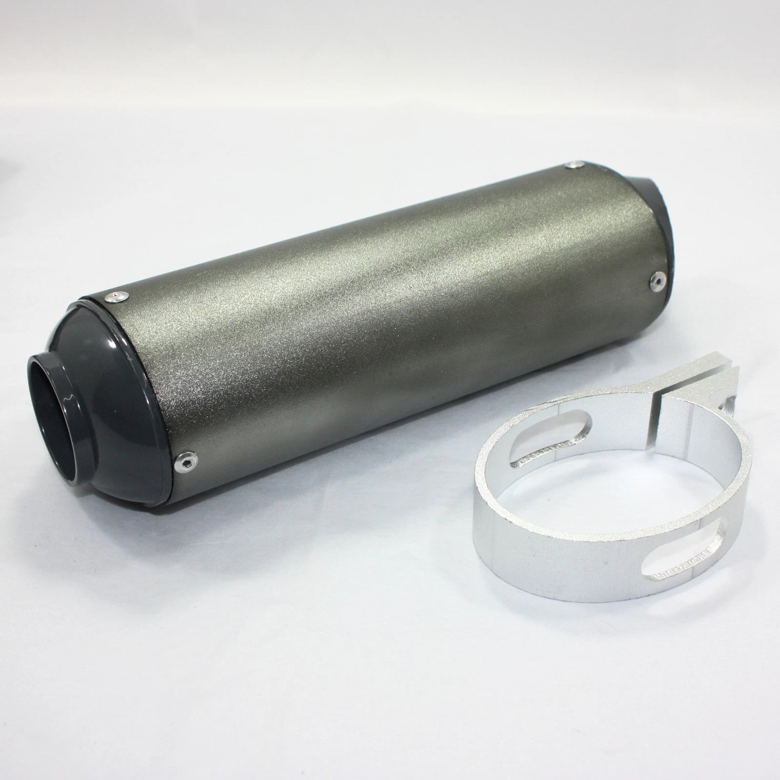 38mm Matt Grey Alloy Exhaust Muffler + Clamp for 125cc 140cc 150cc PIT Bike (2010–2023)