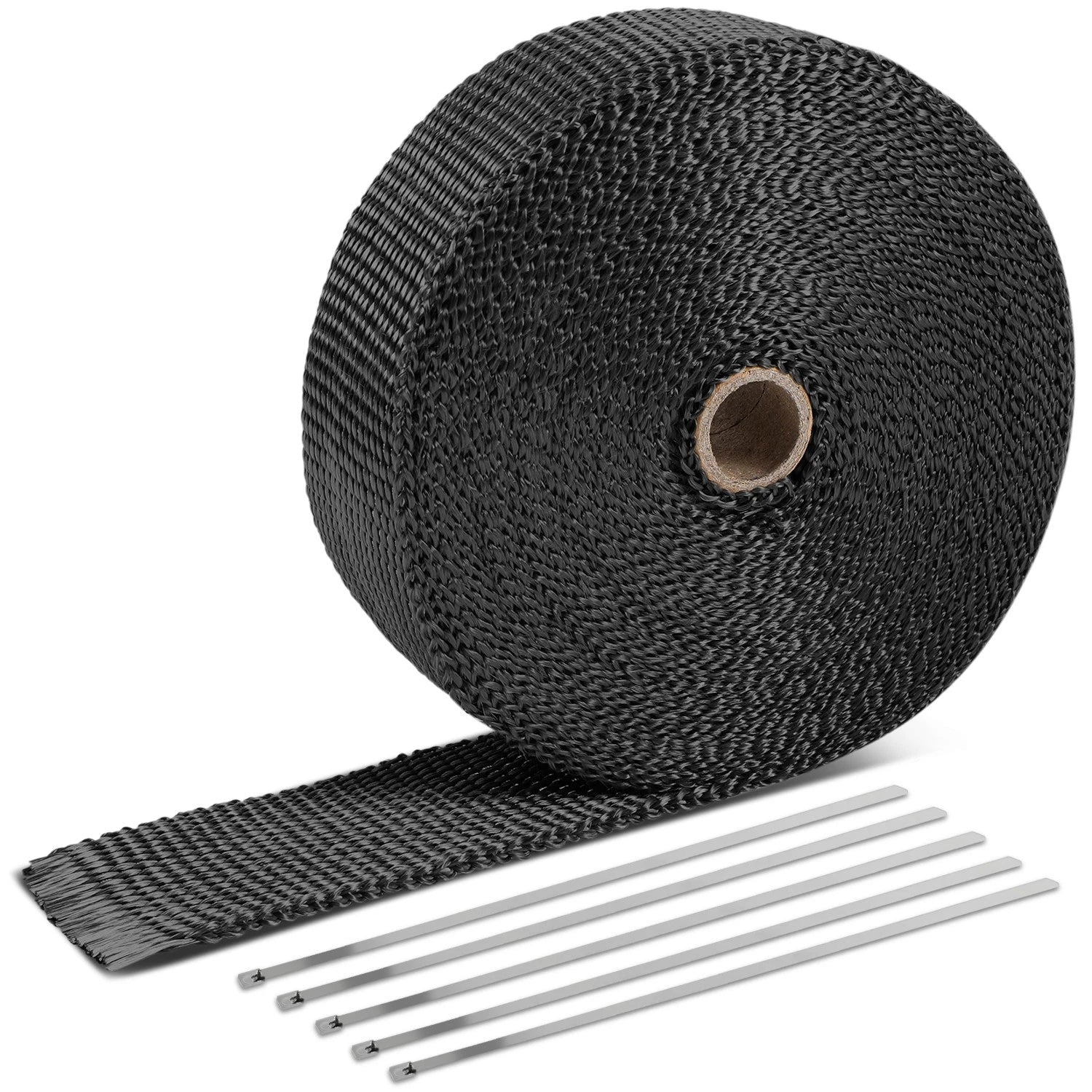 2" Wide Black Fiberglass Exhaust Header Wrap for Universal (50Ft)