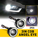 2X 3 Inch Round LED Fog Lights for Universal Vehicles (2010–2023)