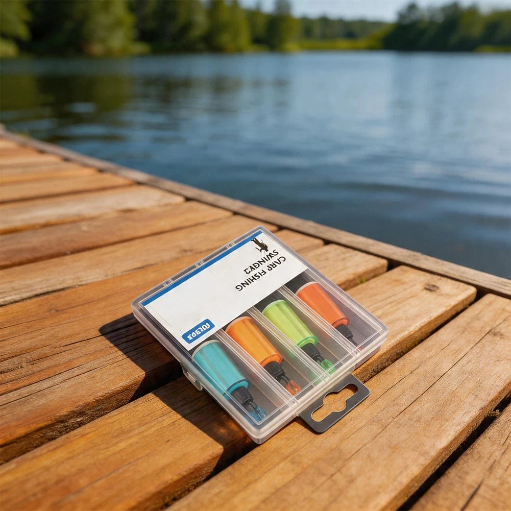 Set of 4 Carp Fishing Signal Alarms with Storage Box for Lake River Bank Fishing