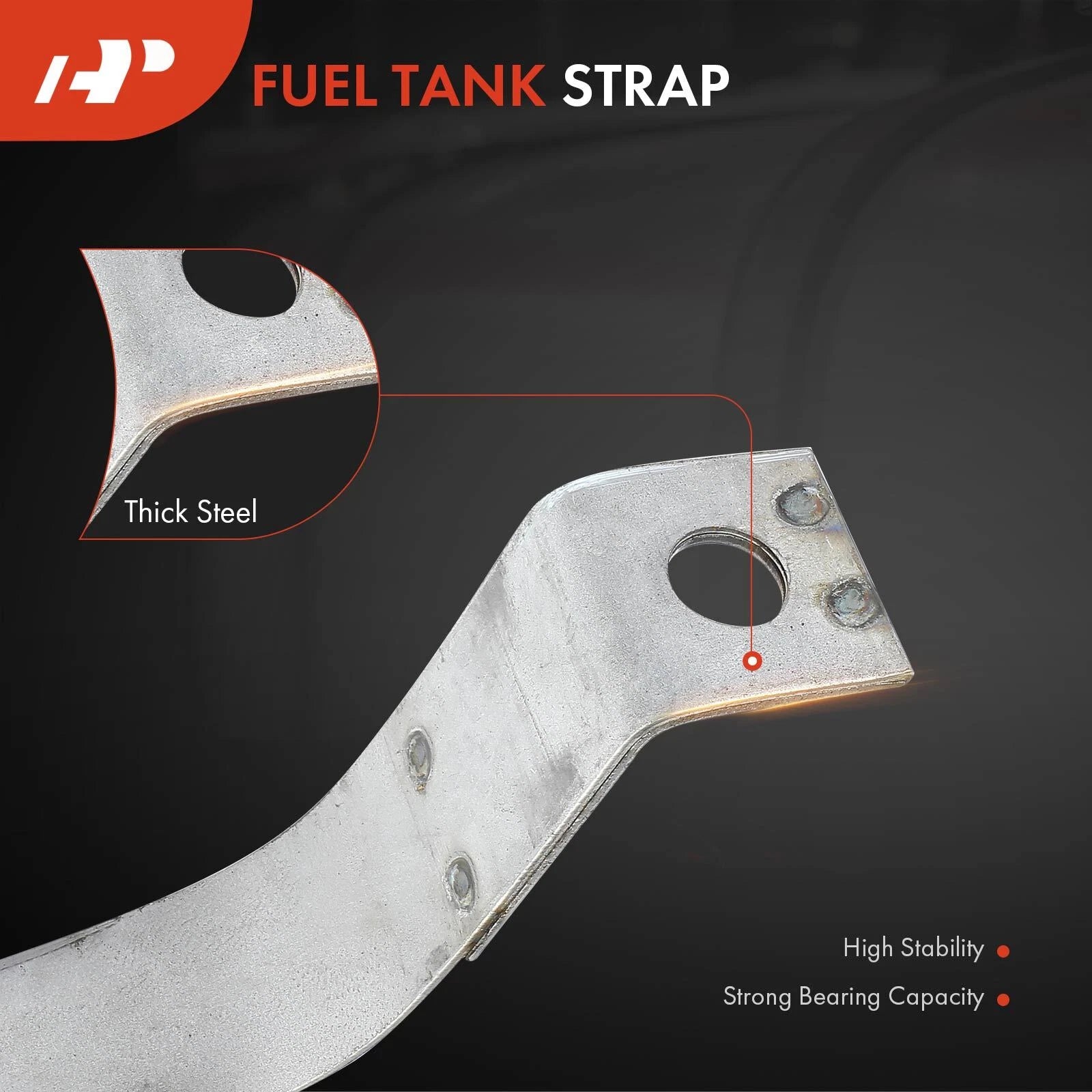 2X Steel Fuel Tank Straps for Ford Custom 300 (1958)