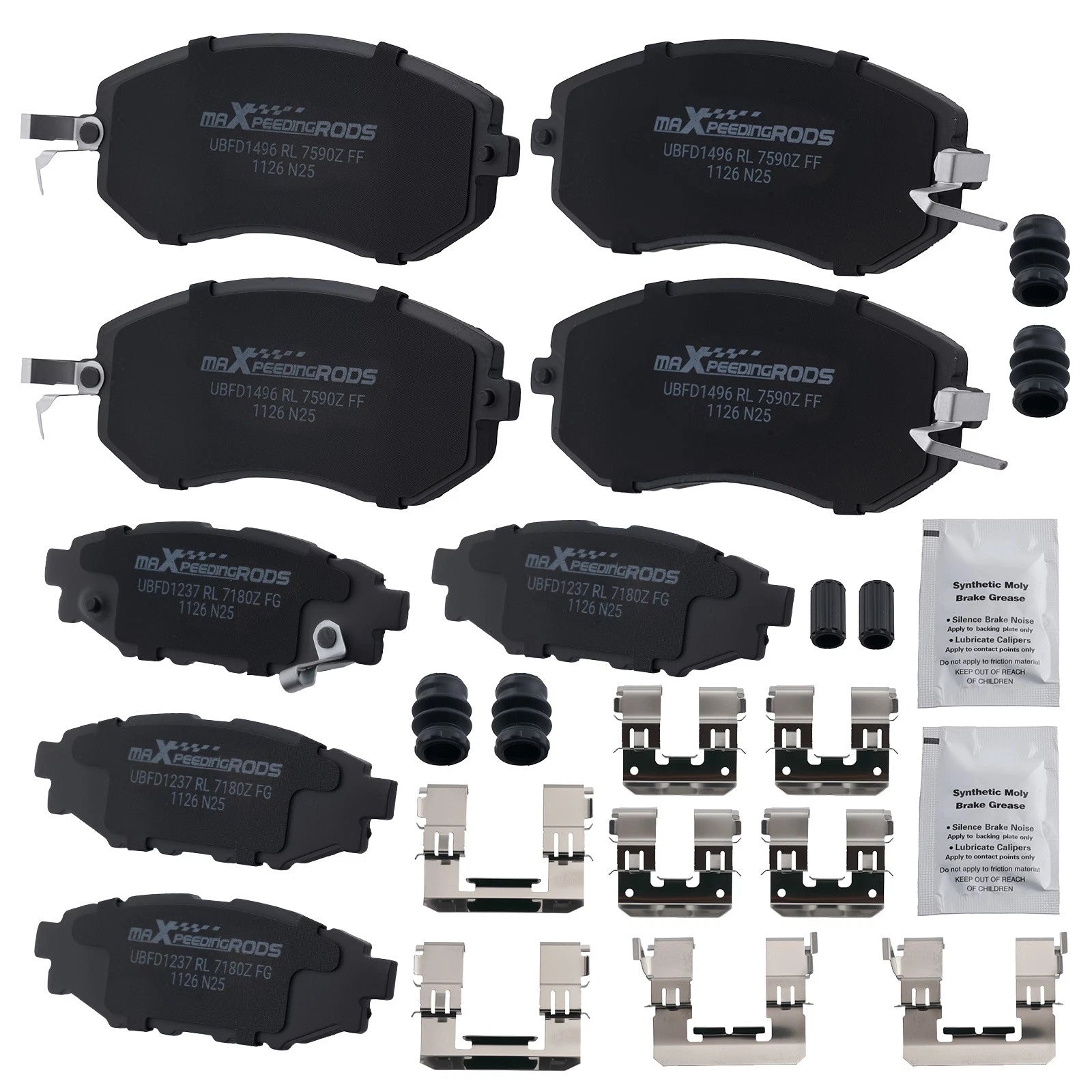 Set of 4 Ceramic Brake Pads for Subaru Crosstrek (2016–2017)/Forester (2011–2018)