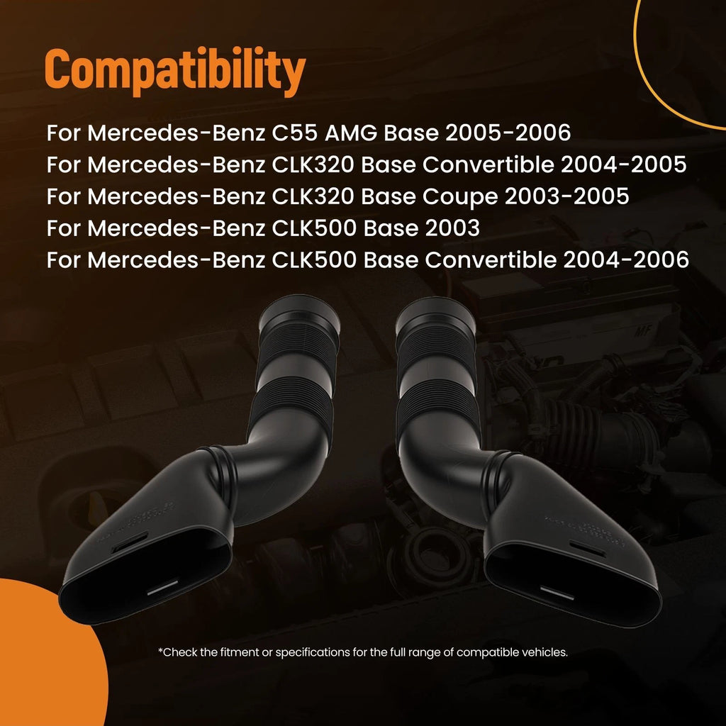Set of 2 Air Intake Hoses for Mercedes CLK320 CLK500 C55 AMG (2003–2006)