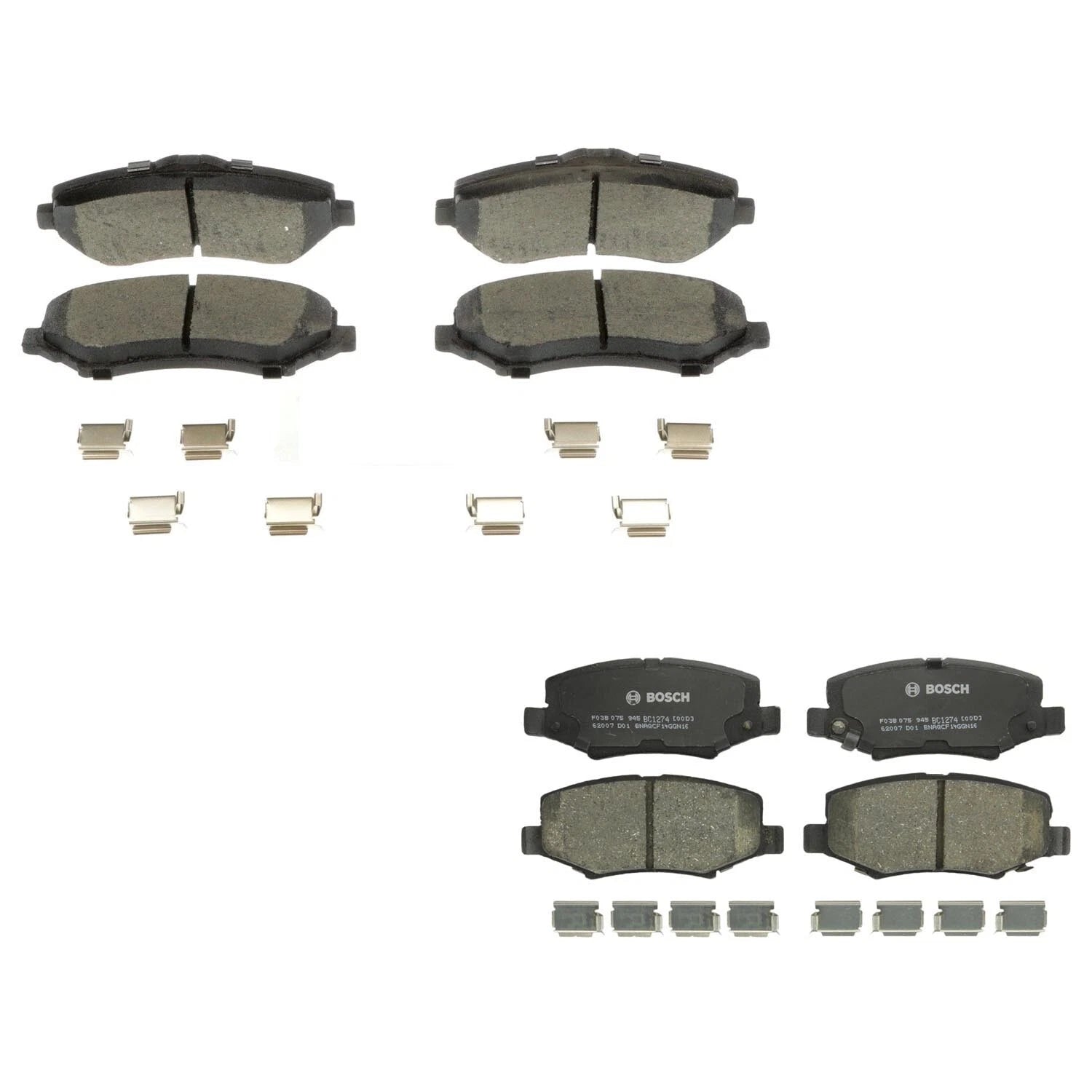 Bosch QuietCast Disc Brake Pads Kit for Dodge Jeep (Front & Rear)