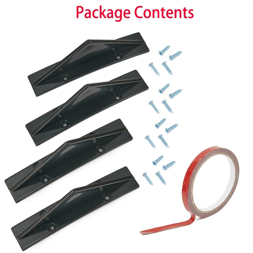 Set of 4 Rear Diffuser Trim for ABS Plastic Black