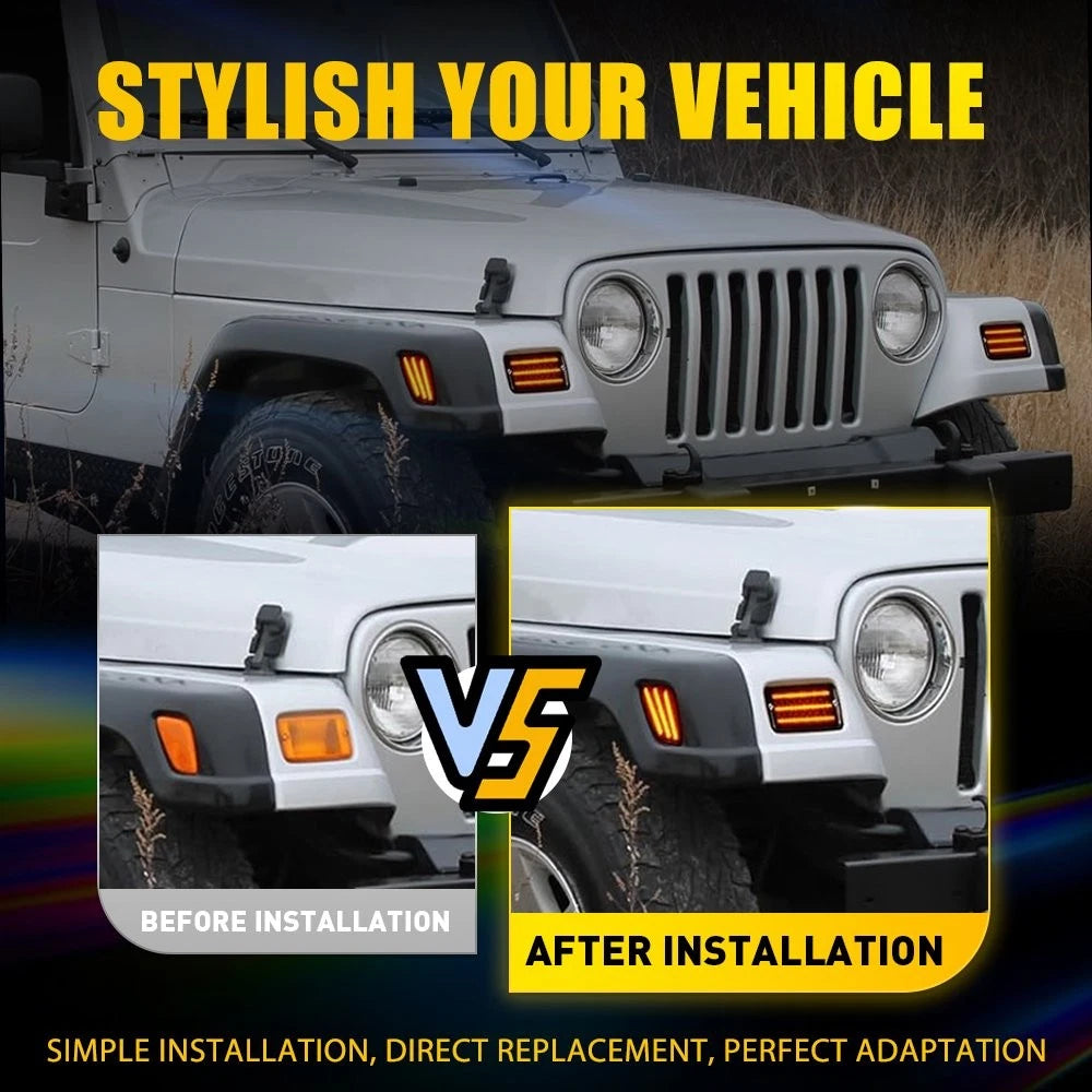 LED Bumper Side Marker Light for Jeep Wrangler TJ (1997–2006) V