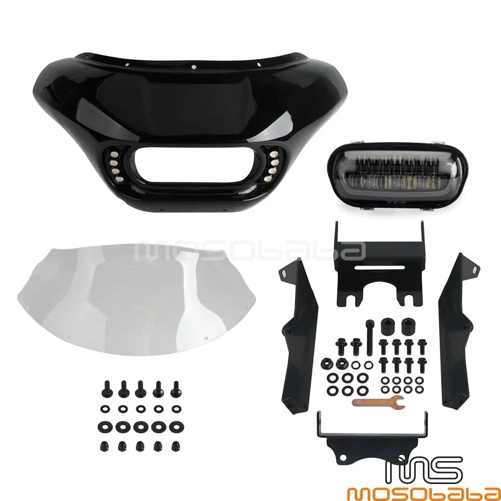 LED Front Headlight Fairing Mask Bracket for Softail Low Rider S 114 117 (2020-2023)