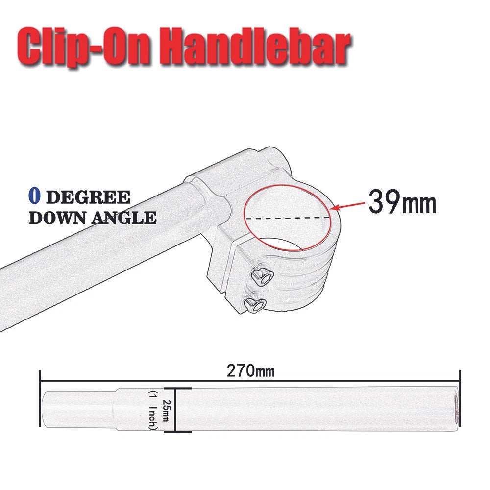 39mm Clip Ons Handlebar for Harley Sportster 883 1200 (1988–2017)