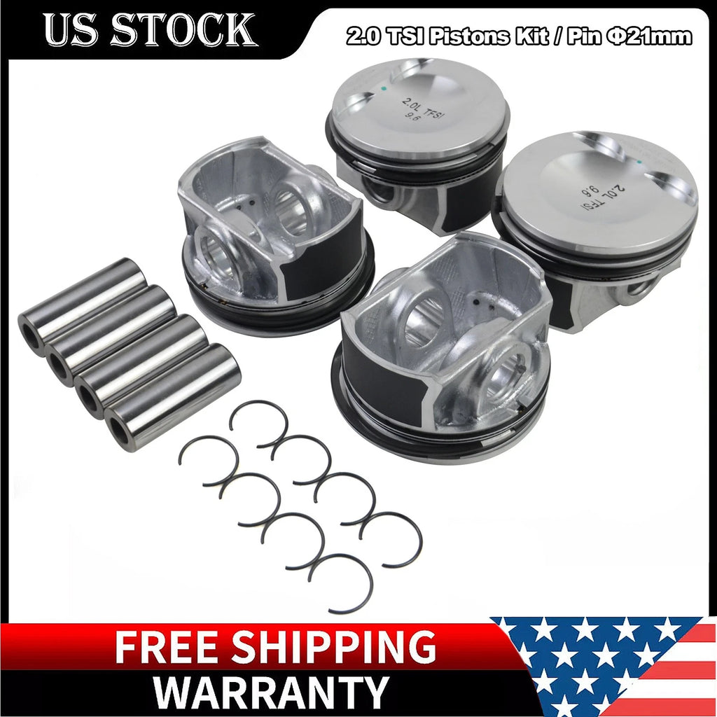 Set of 4 Pistons for Audi VW A4 Jetta GTI 2.0 TFSI (2008–2011) Ø21mm