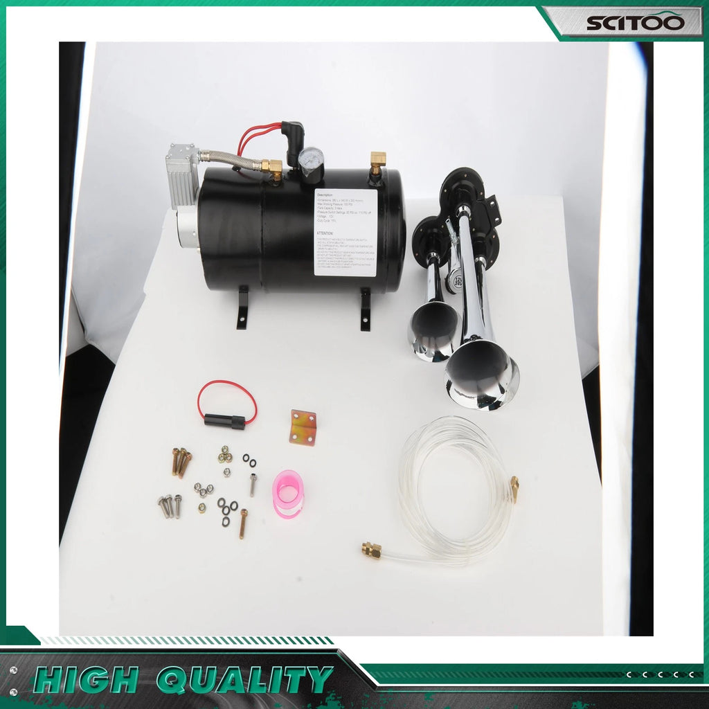 3 Trumpet Train Air Horn Kit with 150 PSI Compressor for Car Truck