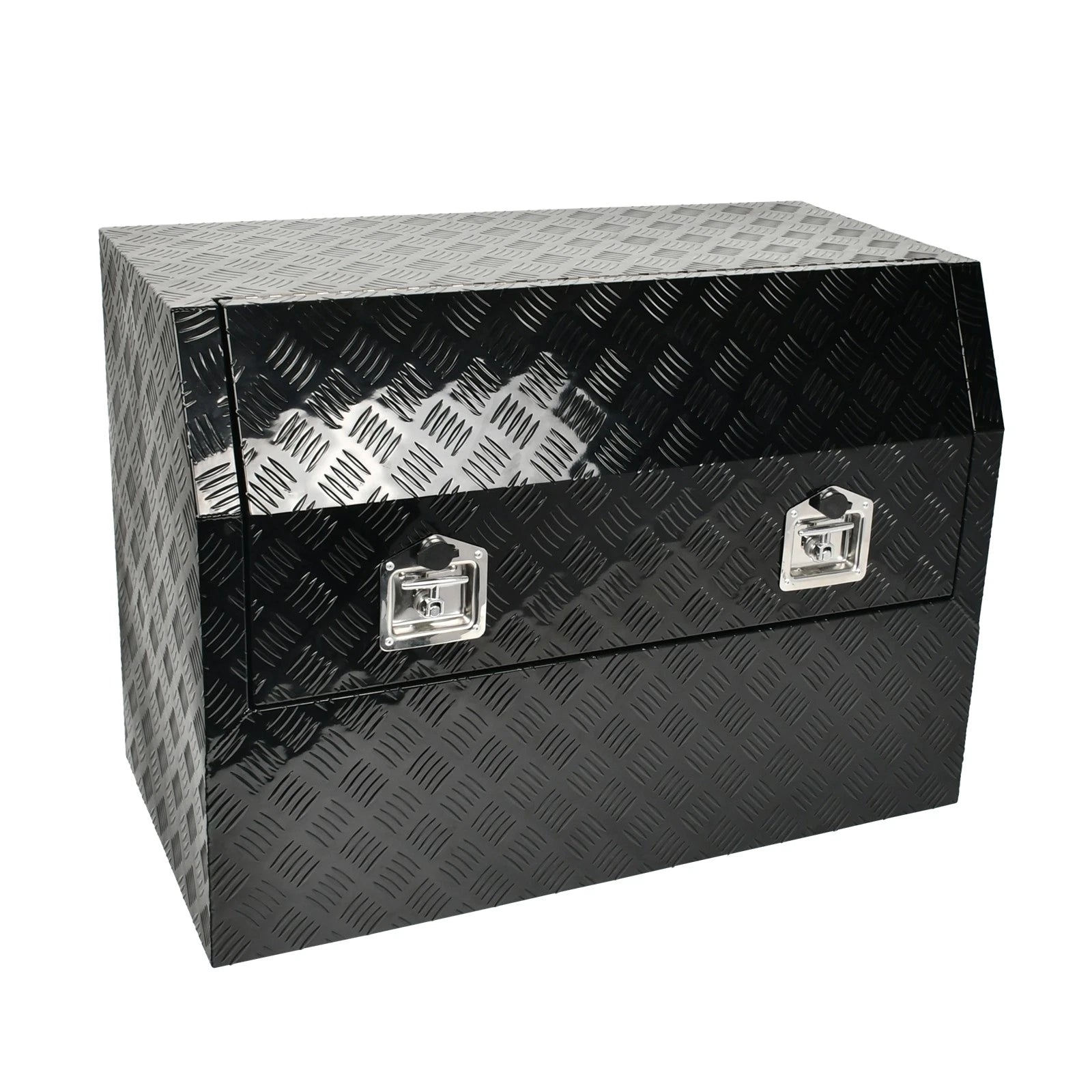 Tool Box for Pickup Truck (39"X20"X27.5") - Black Aluminum, Lock & Key