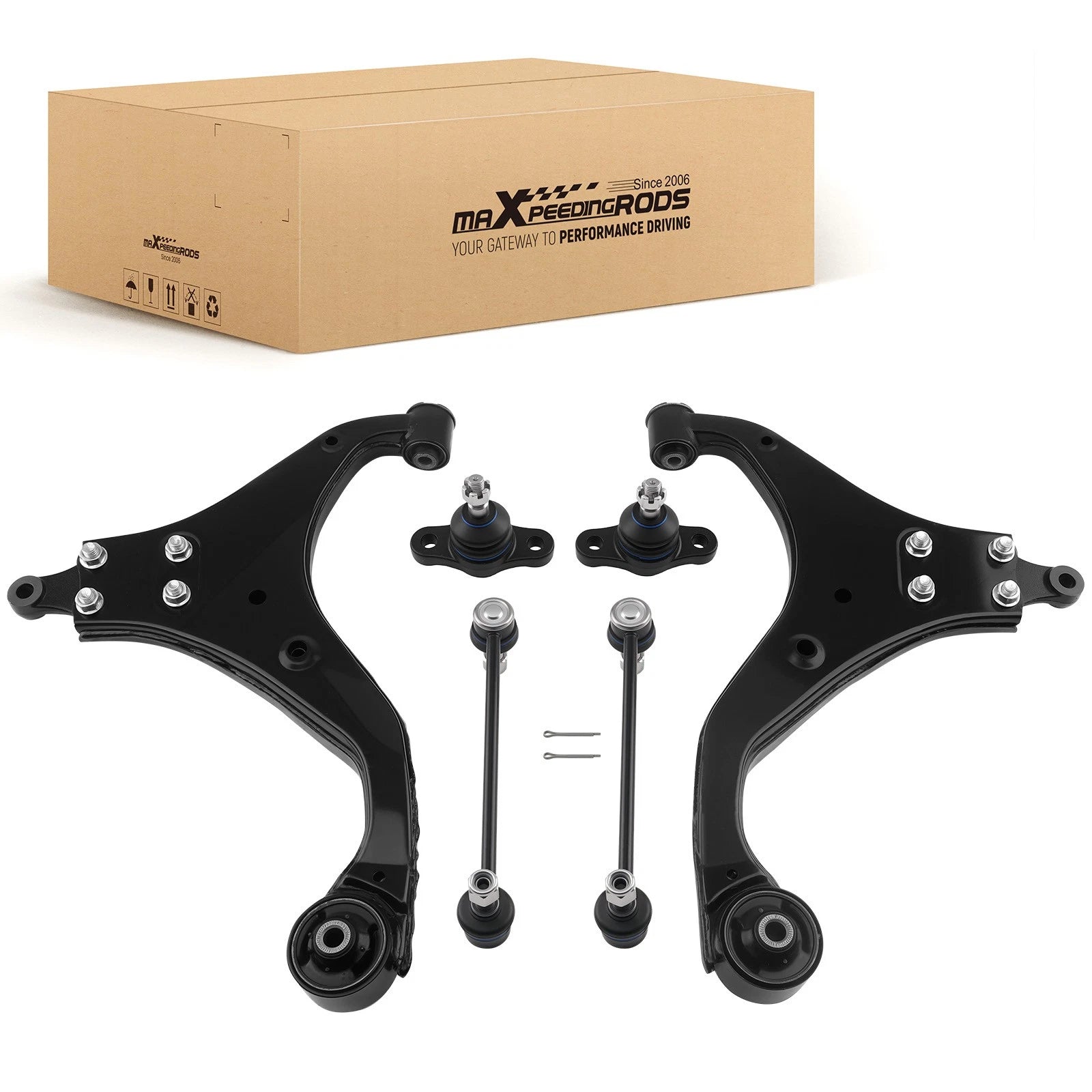 Set of 6 Front Lower Control Arms for Hyundai Tucson Kia Sportage (2005–2010)