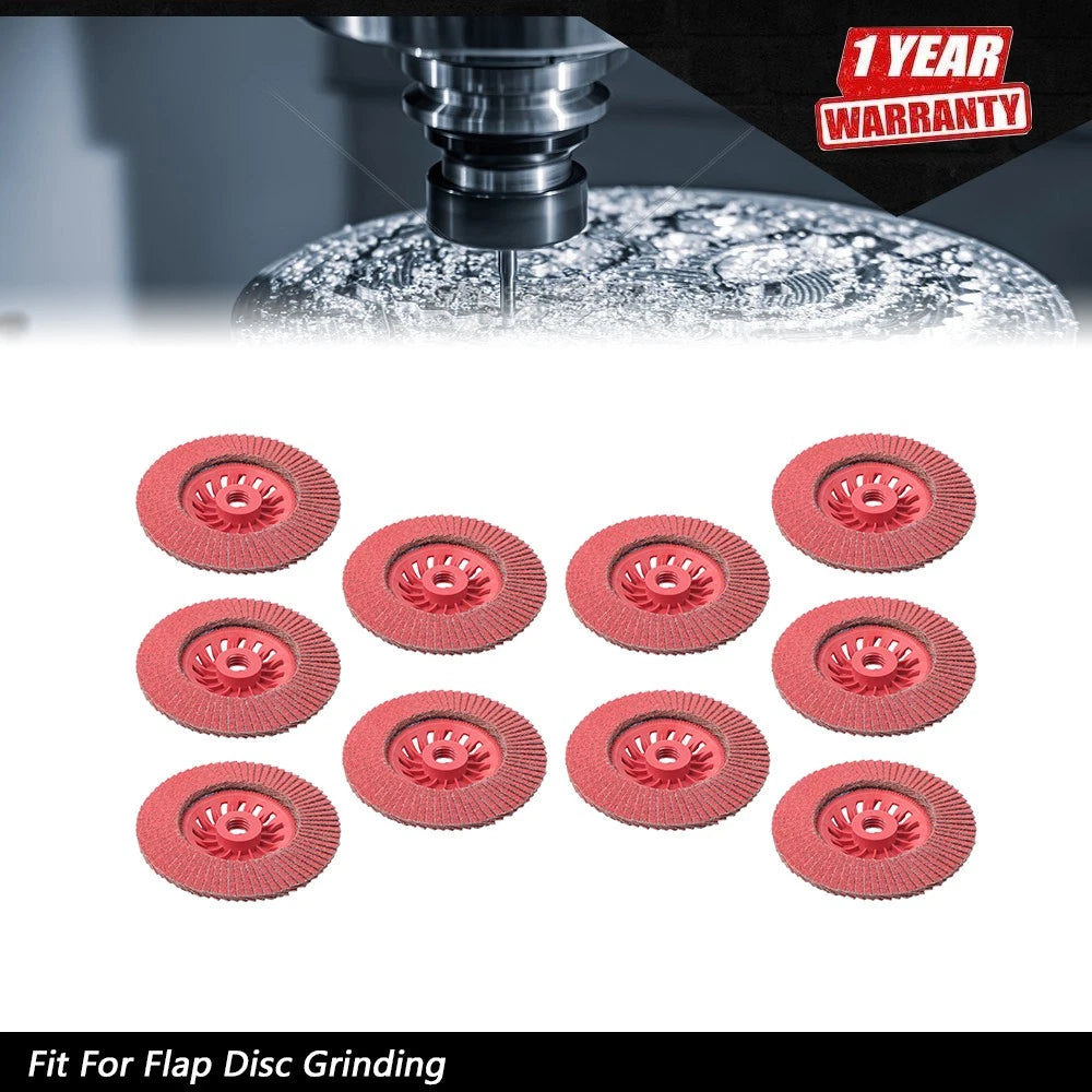 Set of 10 Ceramic Grinding Wheel Flap Discs 60 Grit 4-1/2" x 7/8"
