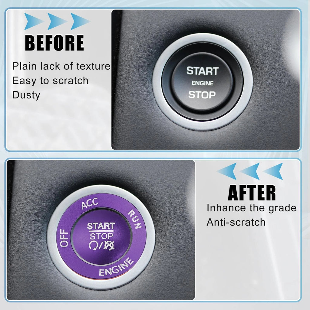 Push Start Stop Button Cover Kit for Dodge Charger Challenger (2015–2023) - Purple