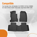 Set of 4 Black Carpet Floor Mats for Honda Civic (2006–2011) Waterproof