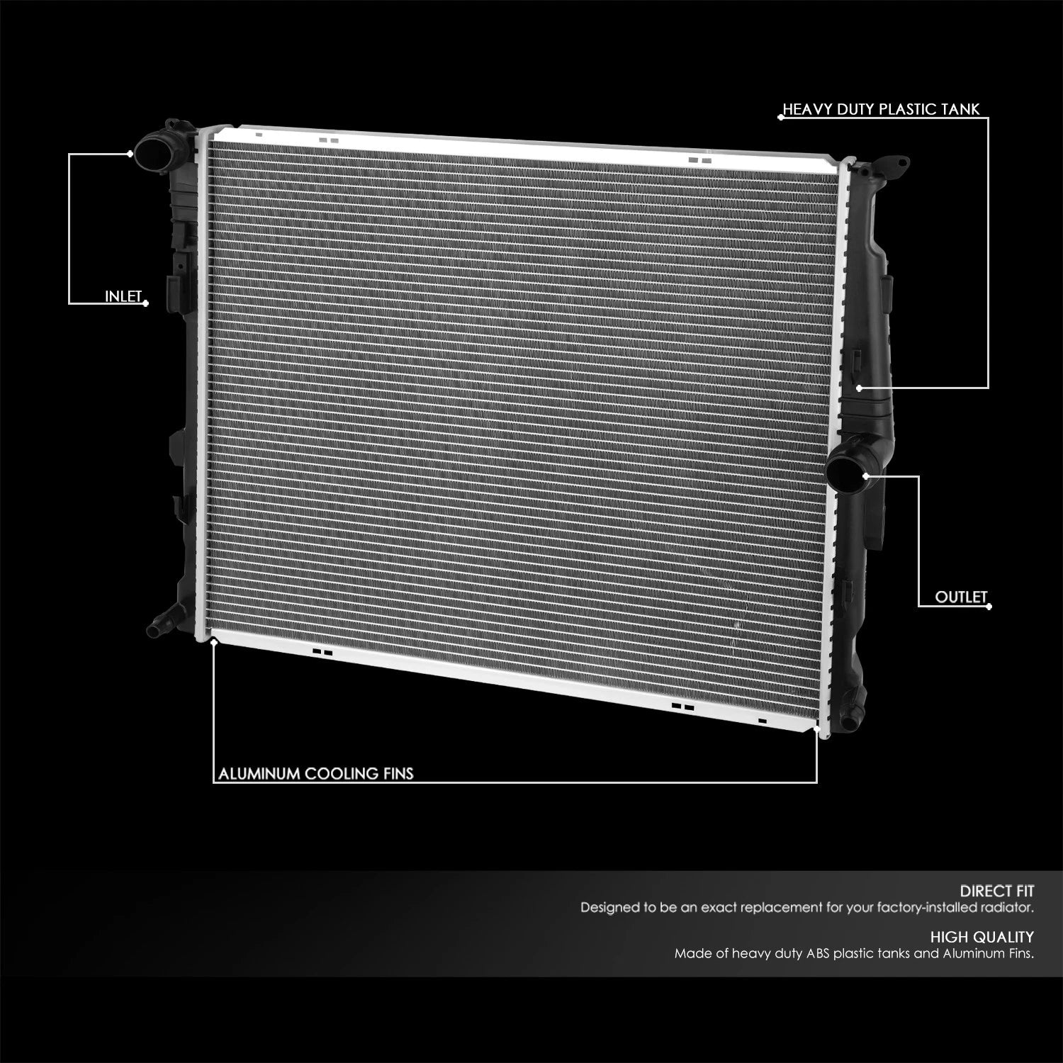 Aluminum Core Radiator for BMW X3 3.0L (2011–2012) DPI 13371