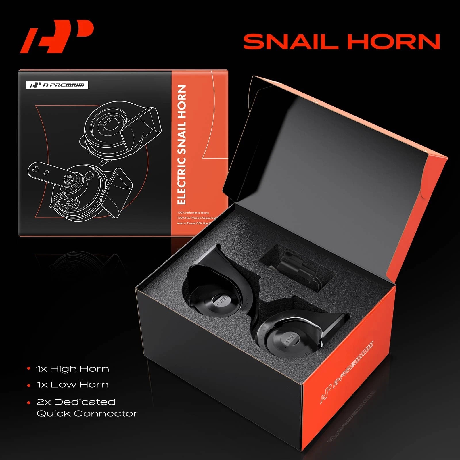 2X Snail Horn for Ford Edge, Kuga, Mondeo, Mustang, Focus, Fiesta, Maverick