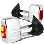 Chrome Manual Amber LED Turn Signal Tow Mirror for Silverado/Sierra (2007–2014)