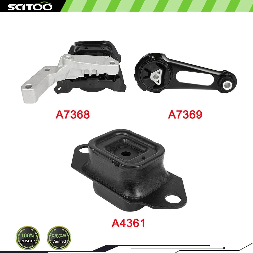 3X Engine Motor & Trans Mount for Nissan Versa Note (2014–2017) A7368 A7369