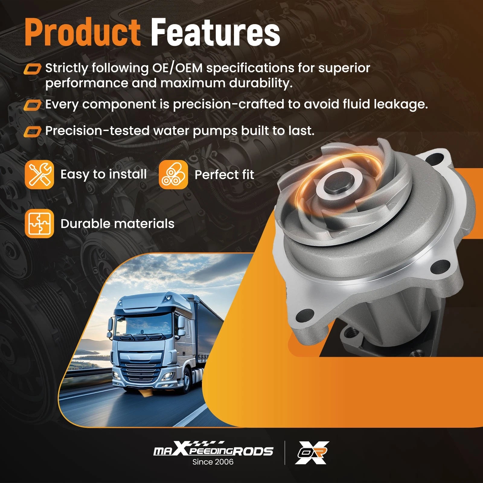 Engine Water Pump for Buick Century Chevrolet Beretta (1993–1996)