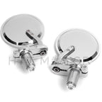 3" Round Handle Bar End Rear View Side Mirrors for Motorcycle (Street Bikes)