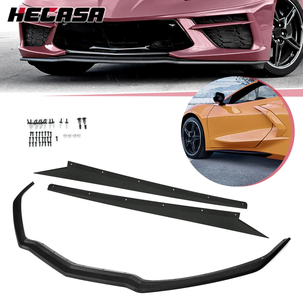 Front Bumper Lip & Side Skirt Rocker Panel for Corvette C8 Z51 (2020–2024)