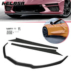 Front Bumper Lip & Side Skirt Rocker Panel for Corvette C8 Z51 (2020–2024)