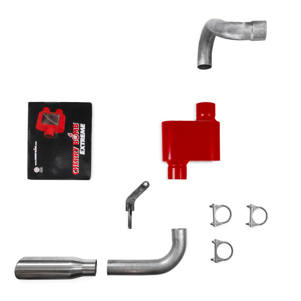 2.5" Single Exhaust Kit for Jeep Wrangler (2018–2025) Cherry Bomb Rolled Tip