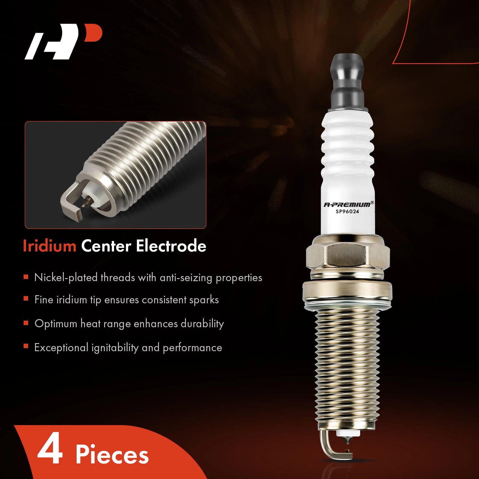 Set of 4 Iridium & Platinum Spark Plugs for Subaru Forester (2014–2018)