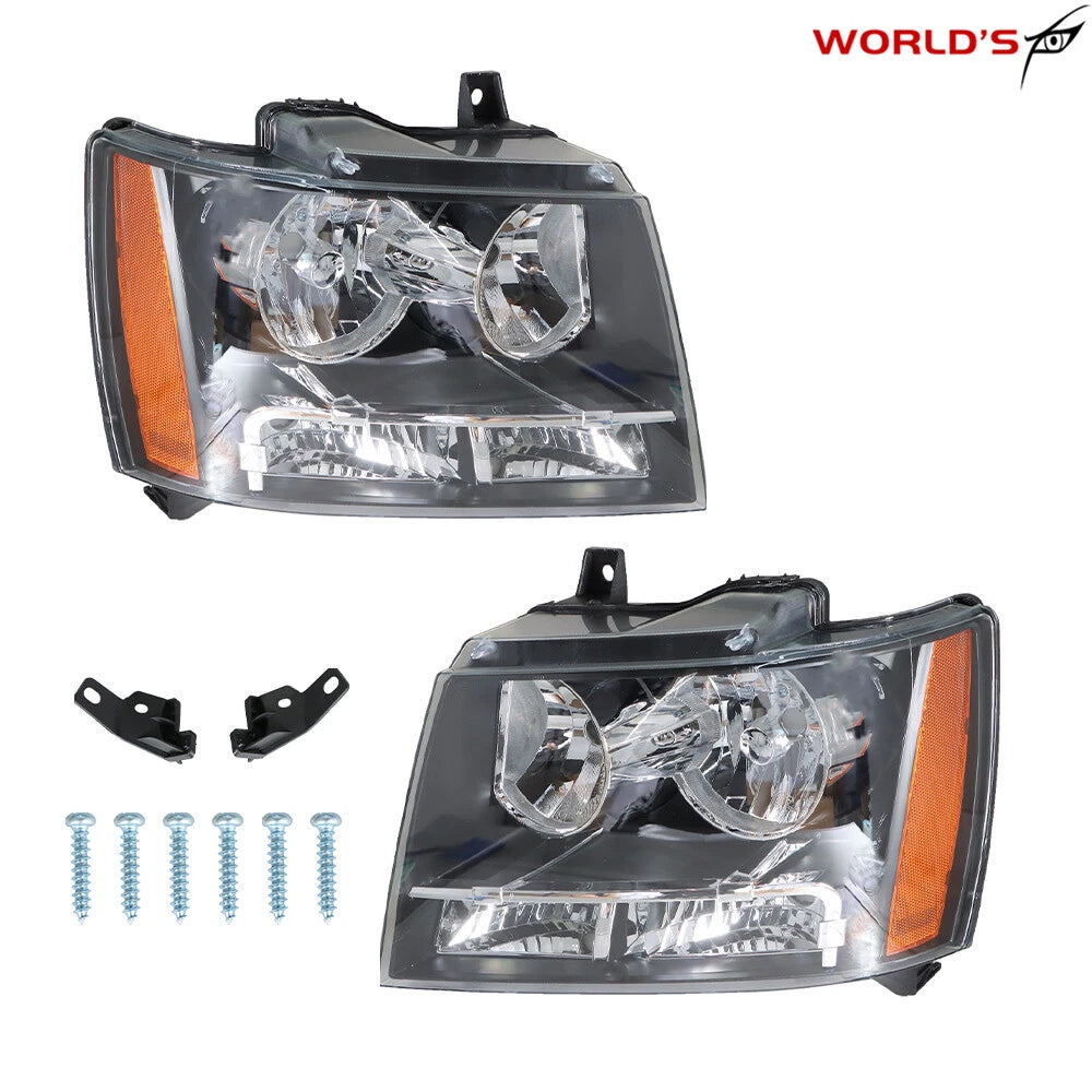 Set of 2 Headlight Replacement for Chevy Avalanche/Suburban/Tahoe