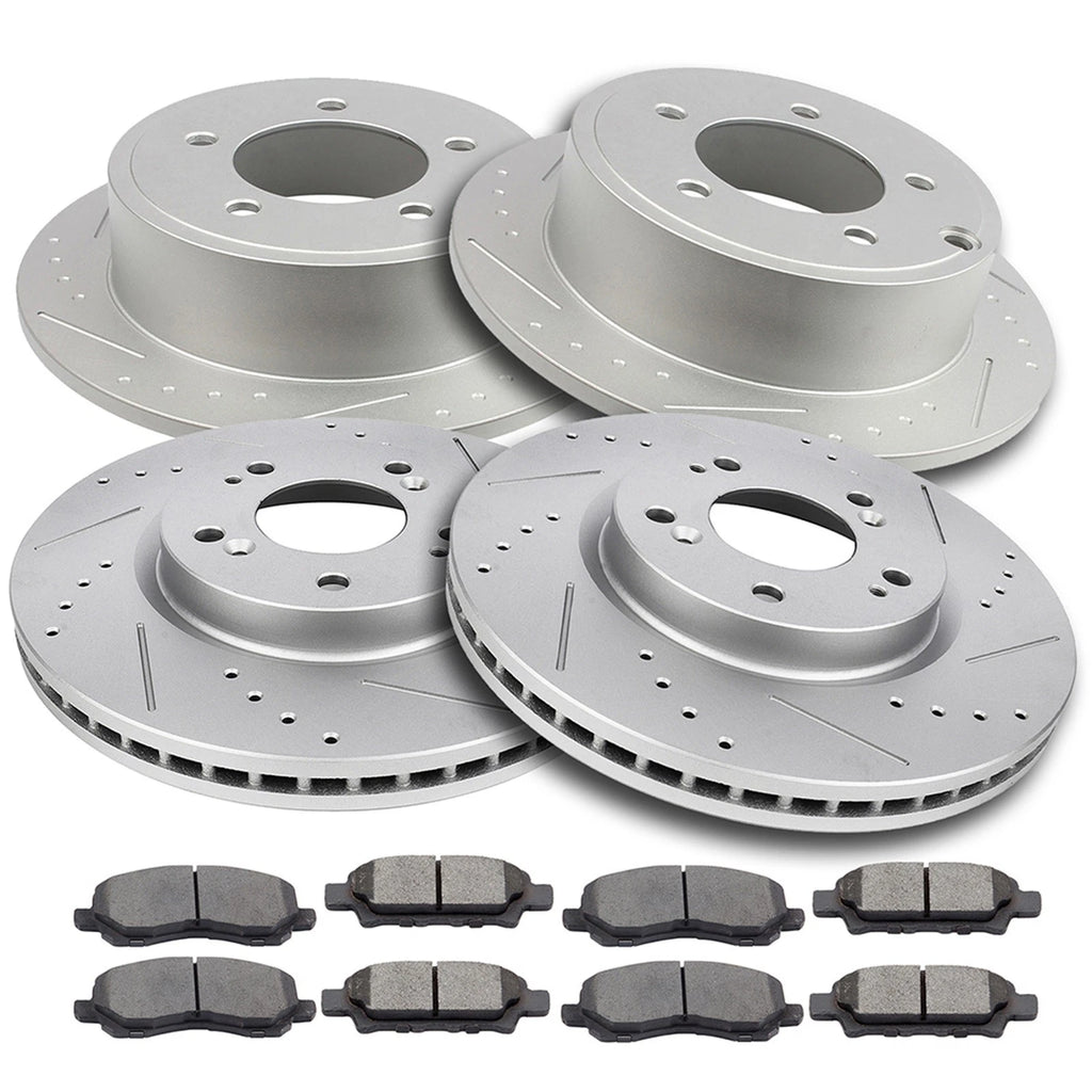 Front & Rear Rotors + Brake Pads for Dodge Caliber Chrysler Sebring Jeep Patriot (2007–2012)