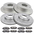 Front & Rear Rotors + Brake Pads for Dodge Caliber Chrysler Sebring Jeep Patriot (2007–2012)