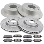 Front & Rear Rotors + Brake Pads for Dodge Caliber Chrysler Sebring Jeep Patriot (2007–2012)