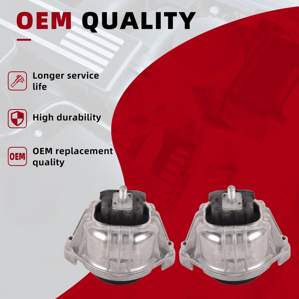 2X Engine Motor Mounts for BMW X1 Z4 2.0L L4 (2012-2016)