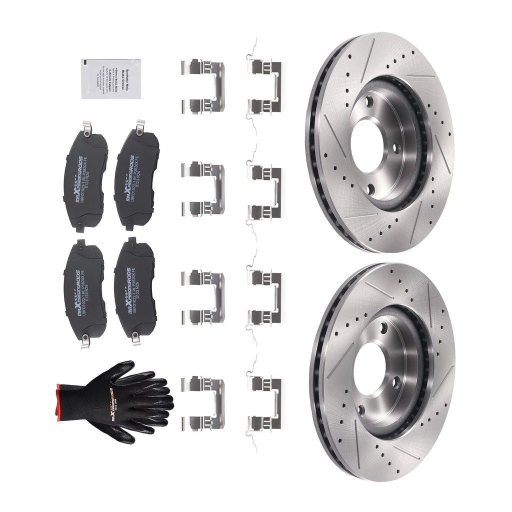 Front Brake Rotors & Pads Set for Nissan Cube (2009–2014), Sentra/Versa (2007–201)