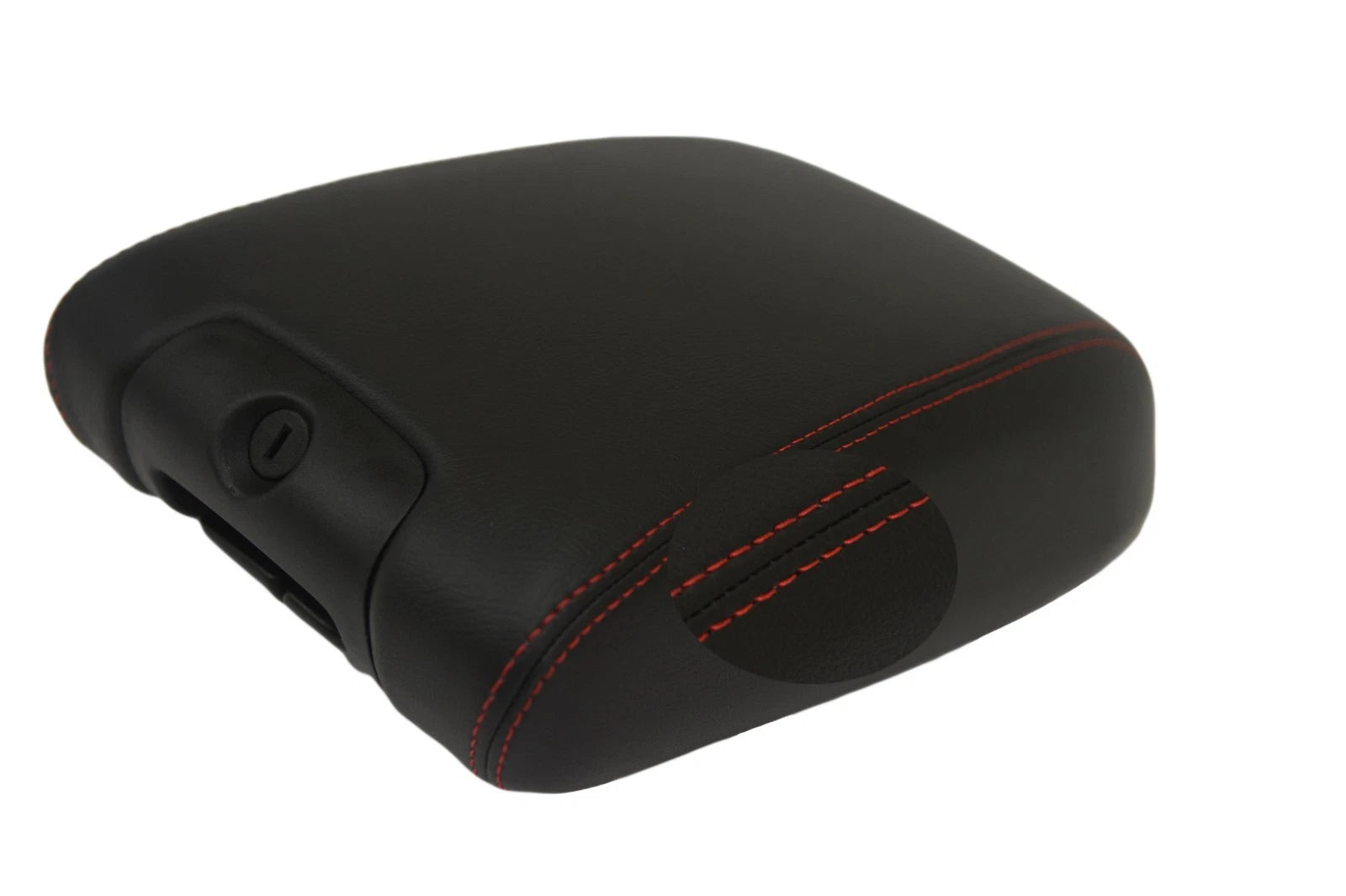 Leather Console Armrest Cover for Jeep Wrangler (2011–2017) Red Stitch