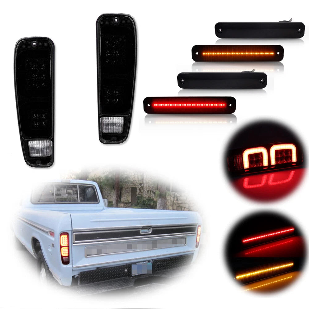 Set of 6 Tail Lights & Side Markers for Ford F100 F150 F250 (1978–1979)