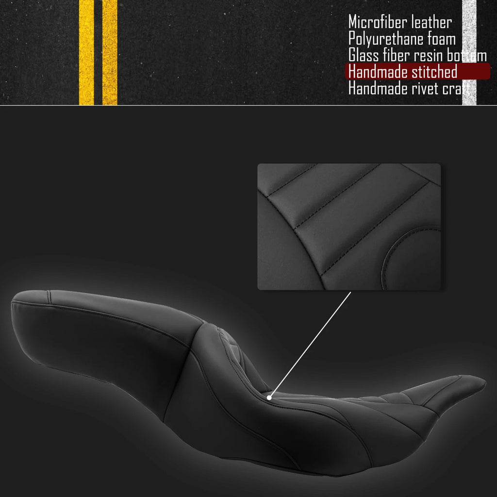 Stripes 2-UP One Piece Vinyl Seat for Harley Touring FLHT/FLTR (1997–2007)
