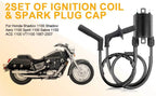 Ignition Coil & Spark Plug Cap for Honda Shadow 1100 VT1100 (1987-2007)