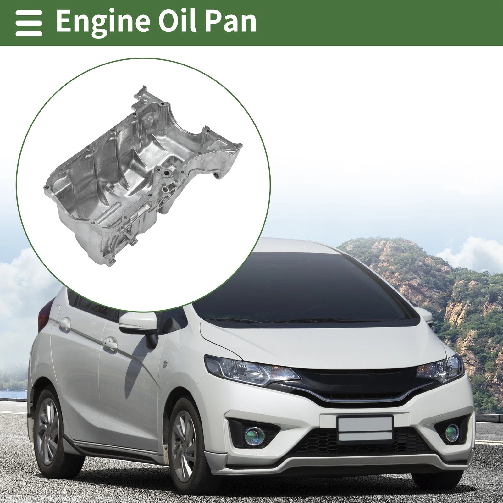 1 Pcs Engine Oil Pan No.11200RB0900 for Honda Fit Base (2009–2013) Aluminum