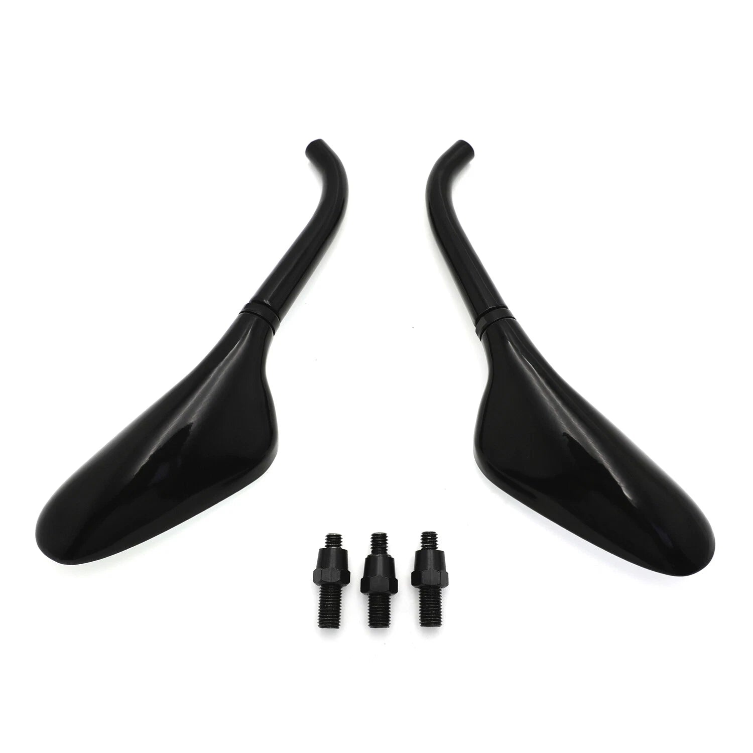Universal Custom Small Motorcycle Mirrors for Harley Yamaha (Black)
