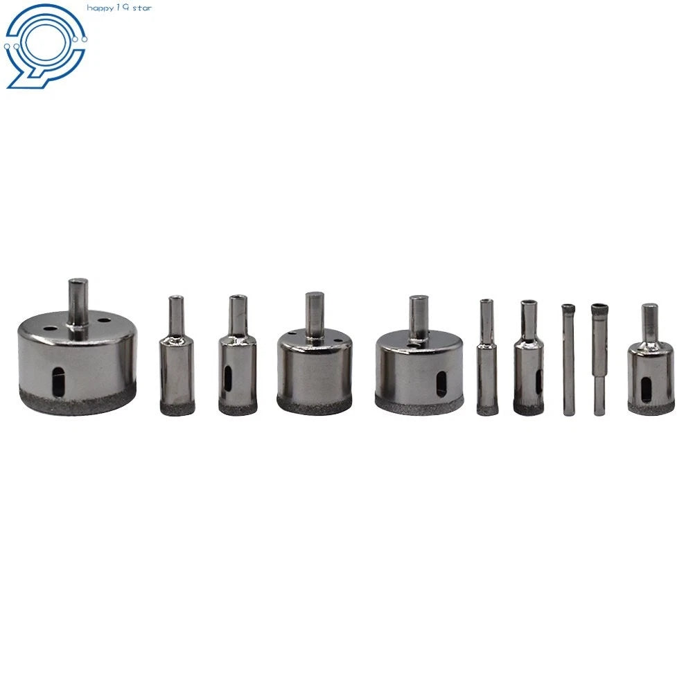 10 PCS Diamond Drill Bit Set (6mm - 50mm) for Tiles Glass Ceramic