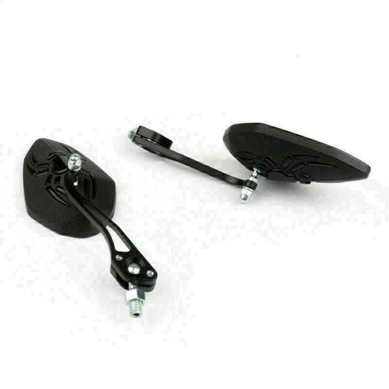 Universal 8mm 10mm Motorcycle Rear View Side Mirrors Black